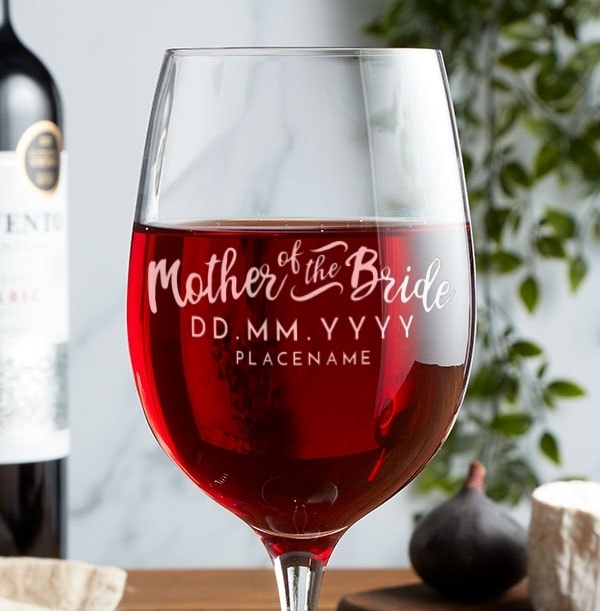 Personalised Mother of the Bride Wine Glass