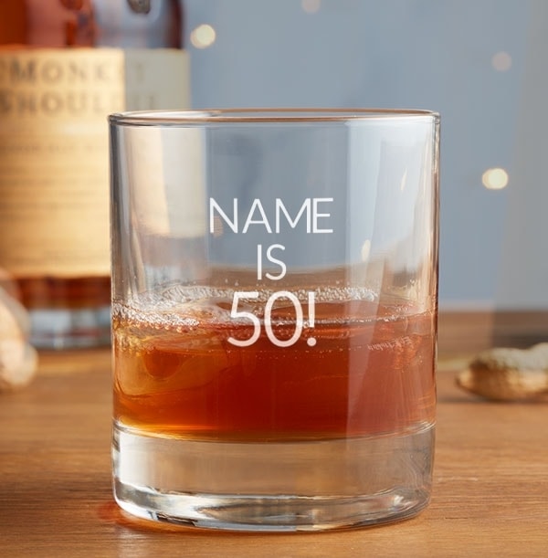 Old Fashioned Whisky Tumbler - 50th Birthday