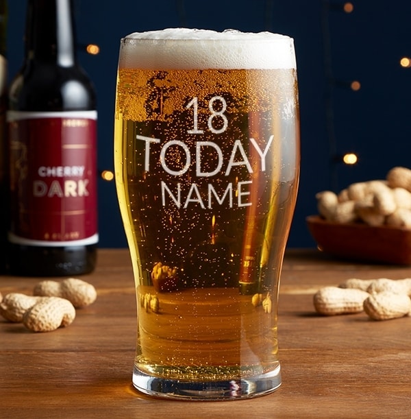 Personalised Pint Glass - 18th Birthday