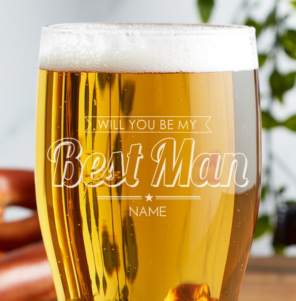 Personalised Pint Glass - Be My Best Man