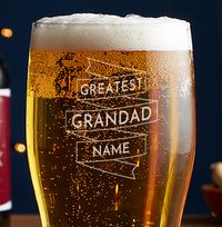 Tap to view Engraved Pint Glass - Greatest Grandad
