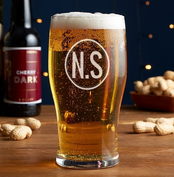 Personalised Large Initials Beer Glass