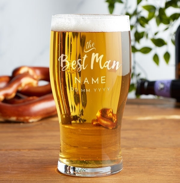 Personalised Best Man Pint Glass