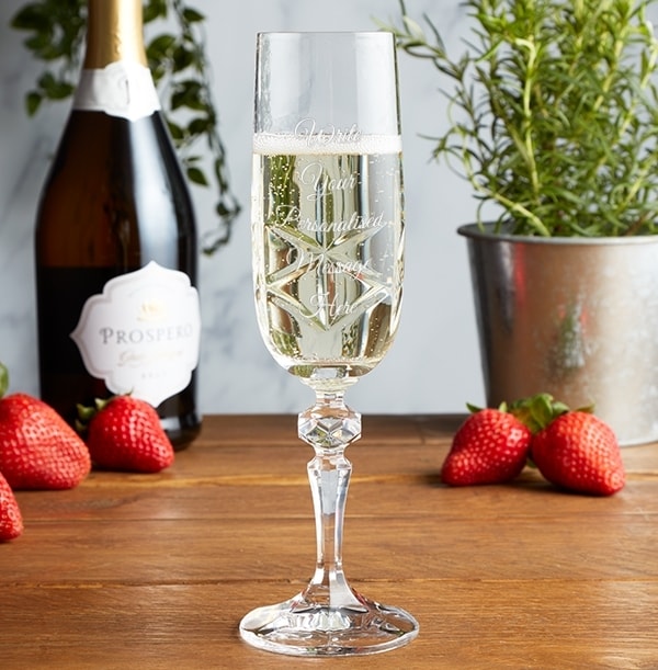 Engraved Crystallite Champagne Glass