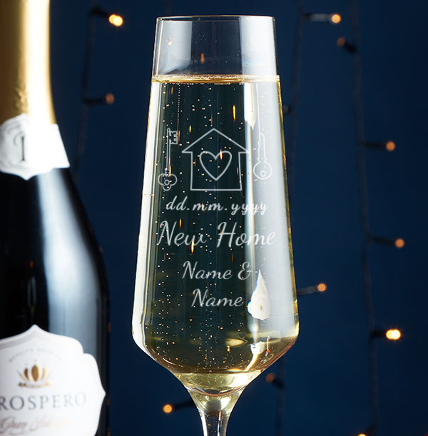 Personalised New Home Champagne Glass