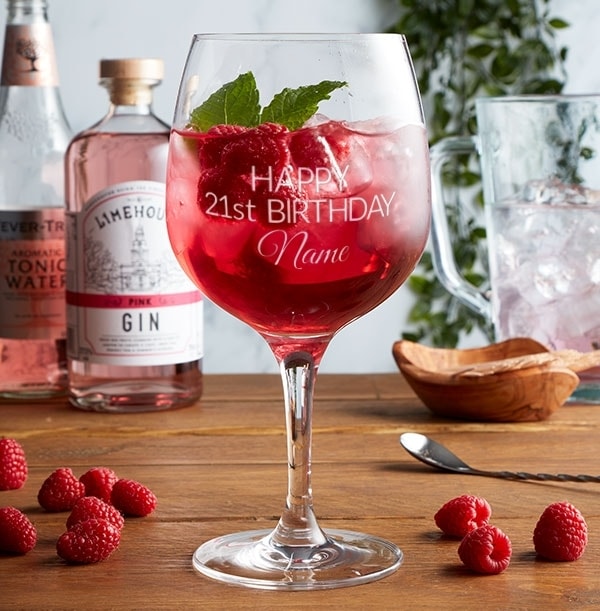 Personalised Gin Glass - 21st Birthday