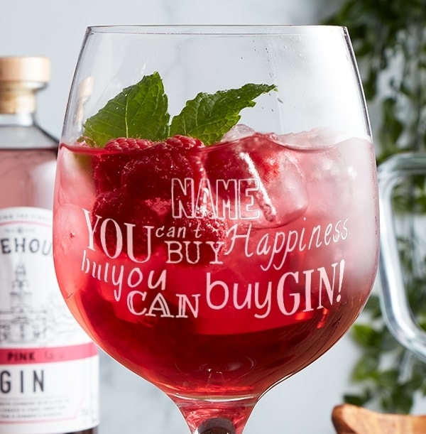 Personalised Gin Glass - Can't Buy Happiness