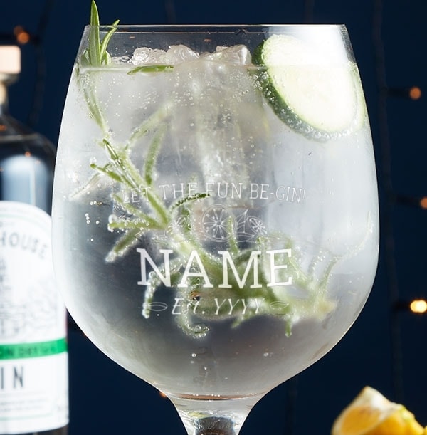 Let The Fun Be Gin Personalised Glass