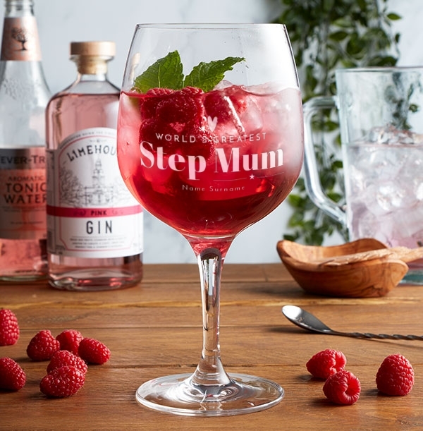 World's Greatest Step Mum Personalised Gin Glass