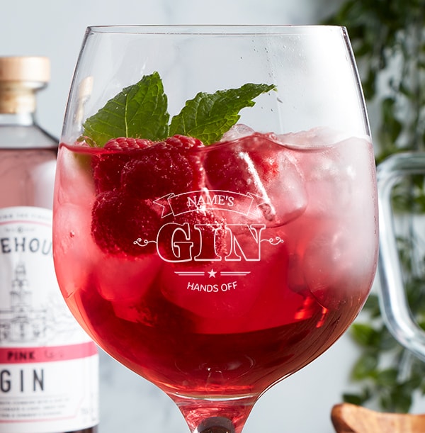 Engraved Gin Glass - Hands Off!