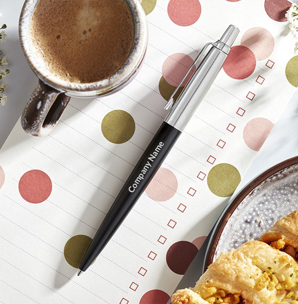 Company Text Parker Ballpoint Pen - Black