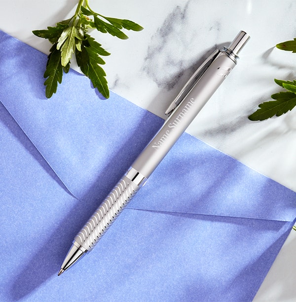 Personalised Pentel Rollerball Pen - Silver