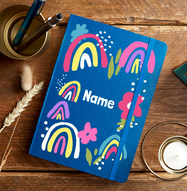 Personalised Kids Name Rainbow Notebook
