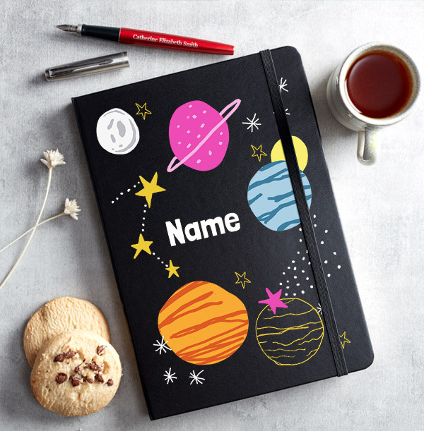Personalised Kids Name Space Notebook