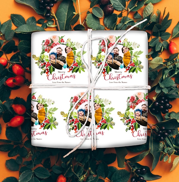 Family Photo Christmas Wrapping Paper