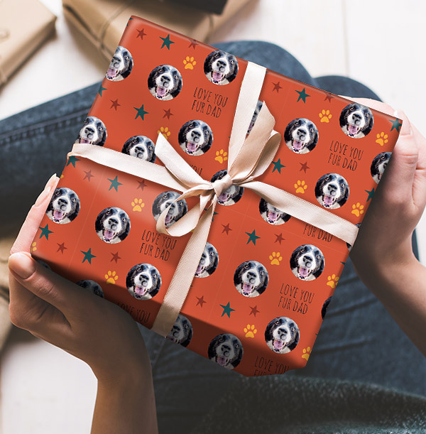 Fur Dad Full Photo Wrapping Paper