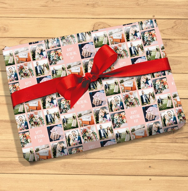Happy Wedding Day Photo Wrapping Paper
