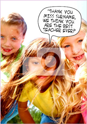 Speech Bubble Thank You Teacher Card