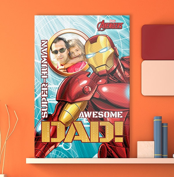 Iron Man Awesome Dad Photo Canvas