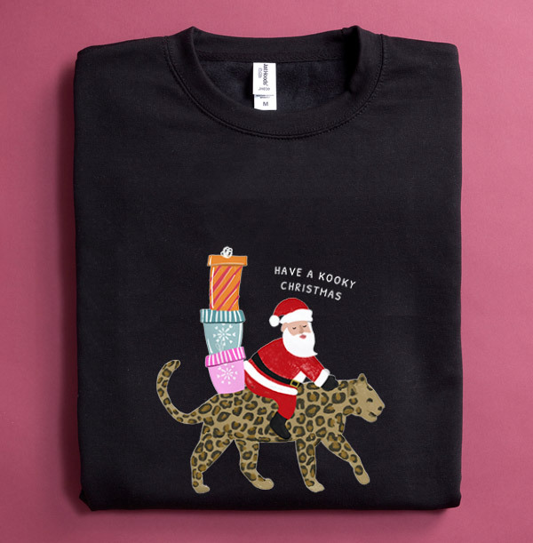 Santa And Leopard Personalised Sweatshirt
