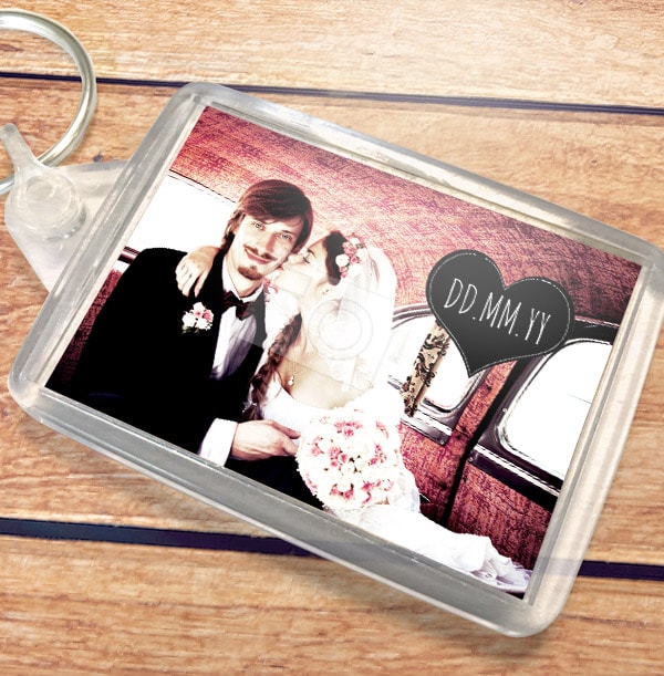 Full Photo with Date Personalised Keyring
