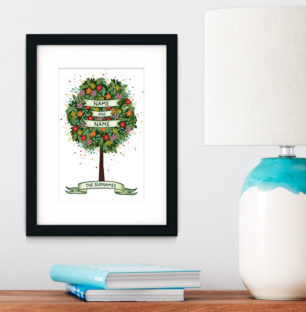 Family Tree Couple Personalised Print
