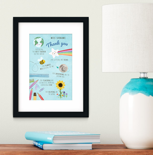 Thank You Teacher Personalised Print