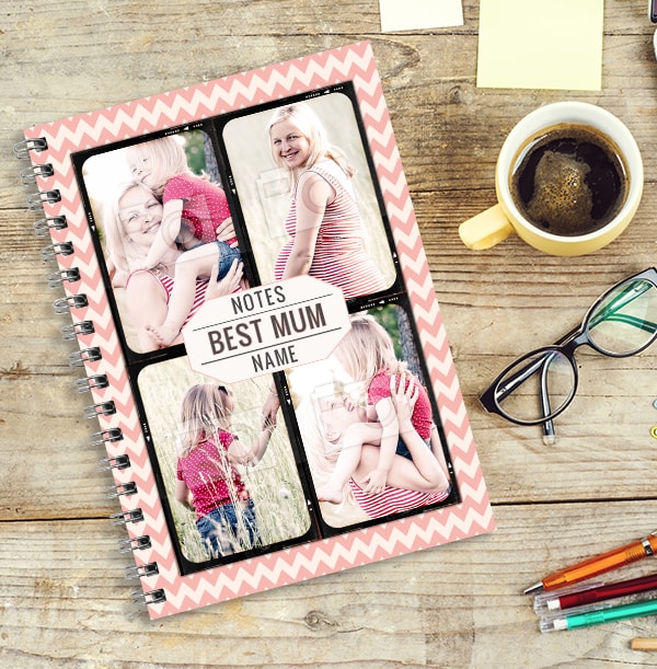 Best Mum Personalised Photo Notebook, Pink