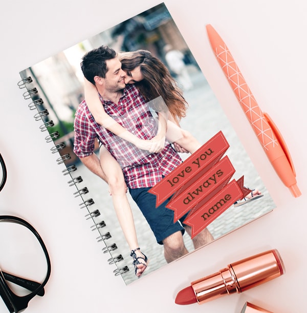Love You Always Romantic Personalised Notebook, Red