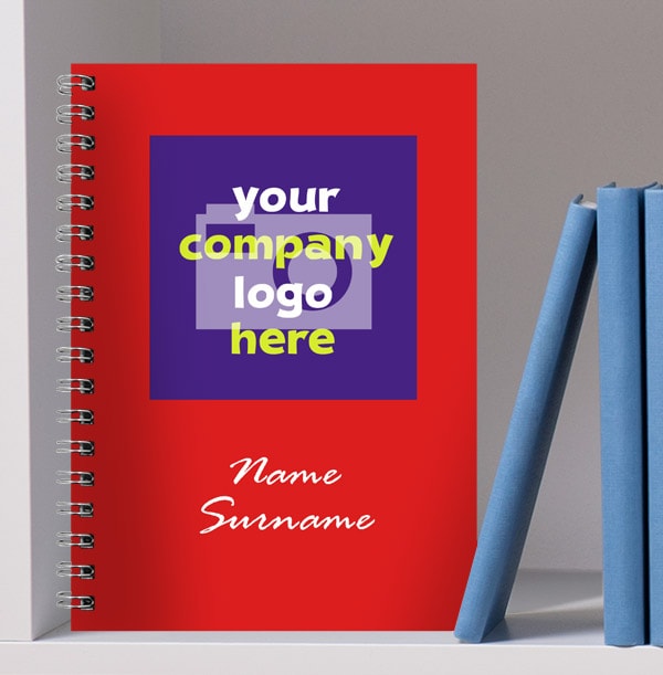 Corporate Red Photo Upload Notebook