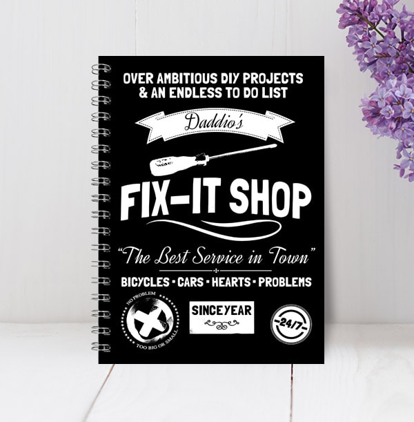 Daddio's Fix It Shop Personalised Notebook