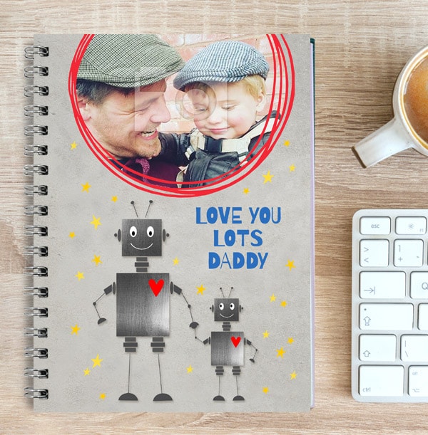 Love You Lots Daddy Photo Notebook, Robots