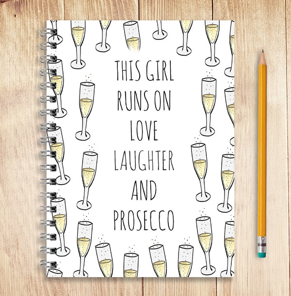 Prosecco Notebook, Personalised