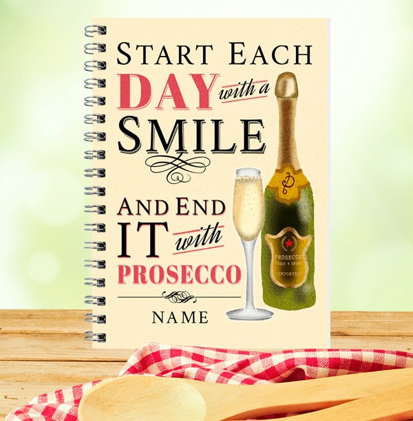 Personalised Prosecco Notebook, End Each Day