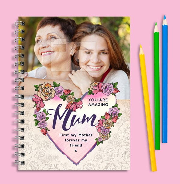 Amazing Mum Floral Photo Notebook
