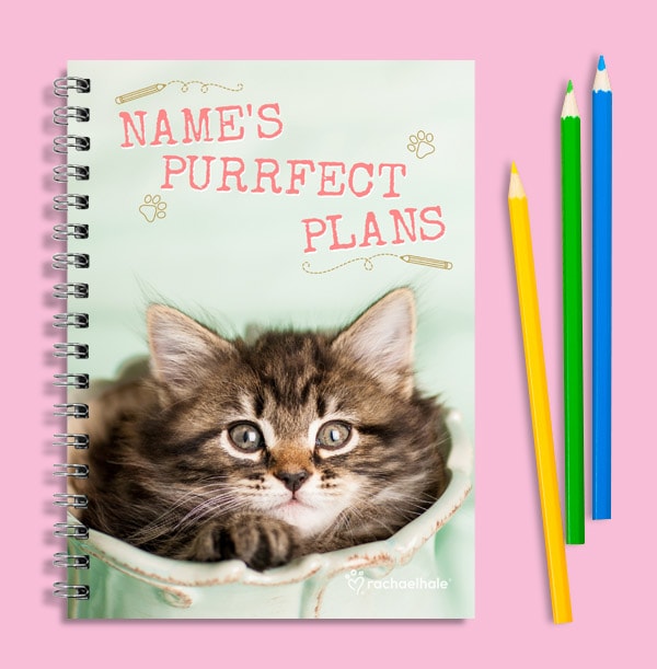 Personalised Tabby Cat Notebook, Purrfect Plans