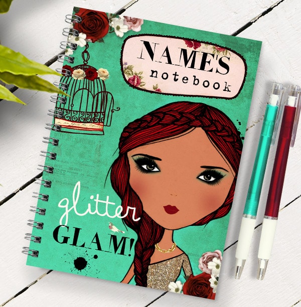 Sequins 'n' Roses Glitter Notebook
