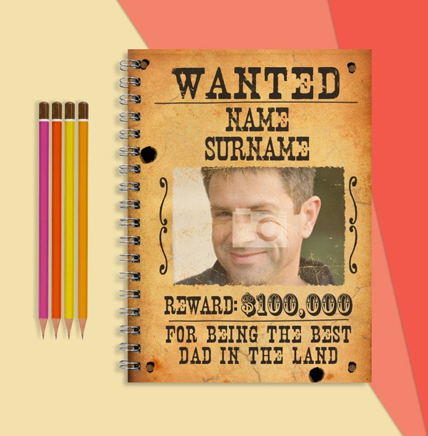 Wanted Best Dad Photo Notebook