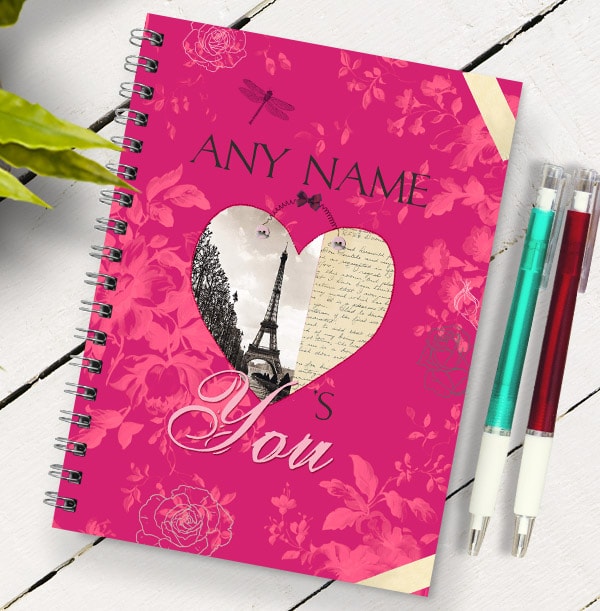 Paris Heart Notebook