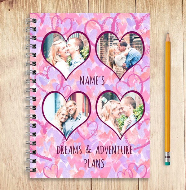 Dreams & Plans Personalised Romantic Notebook