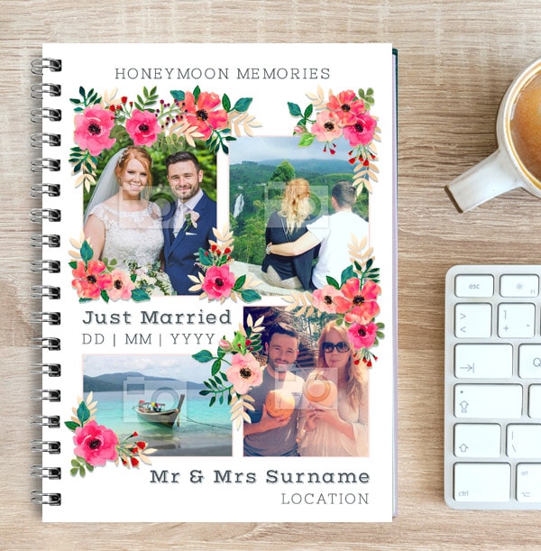 Just Married Mr & Mrs Personalised Wedding Notebook