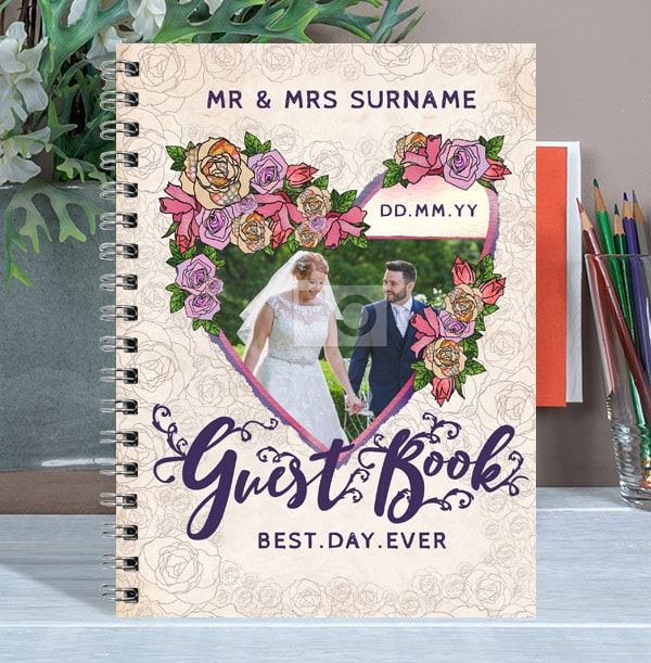 Rosa Photo Upload Notebook - Guestbook