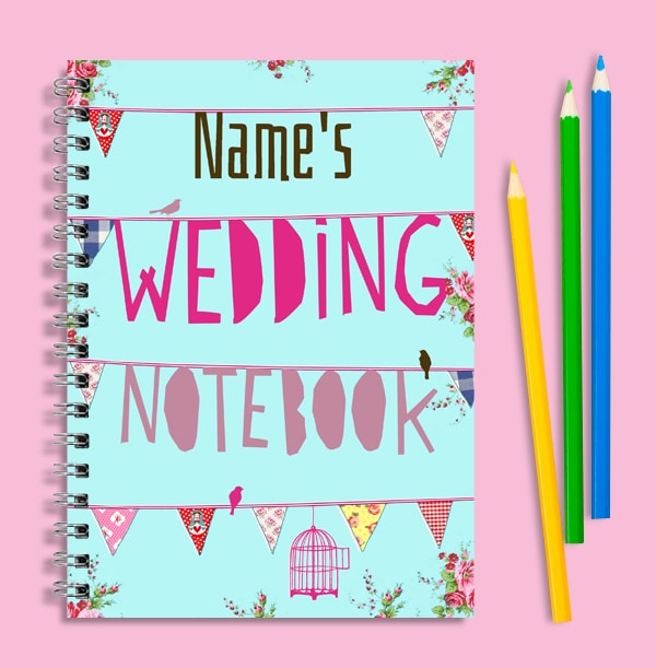 Floral Personalised Wedding Notebook