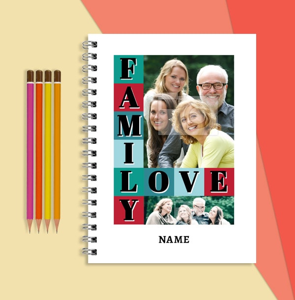 Family Love Photo Upload Personalised Notebook - Essentials