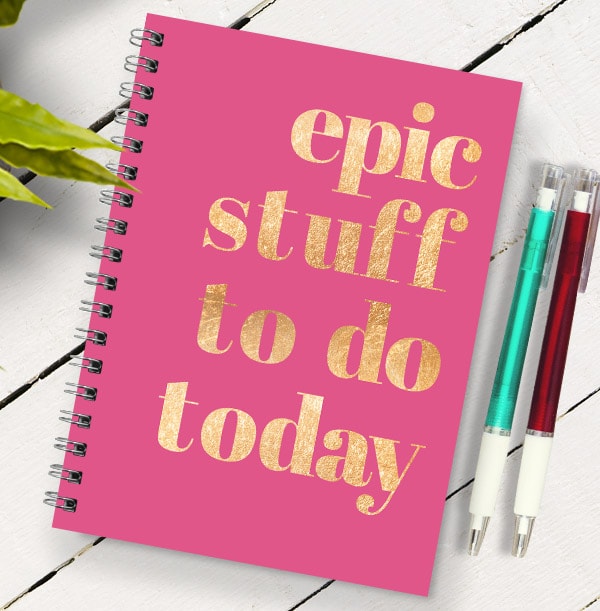 Epic Stuff To Do List Personalised Notebook