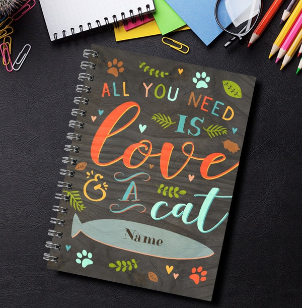 Love and Cats Personalised Notebook