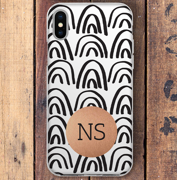 Modern Rainbows and Initials iPhone Case