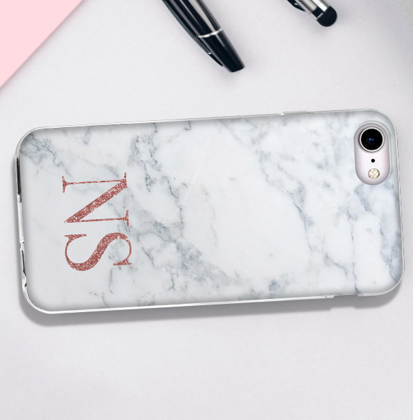 ZDISC Marble Style iPhone Case - Copper Initials