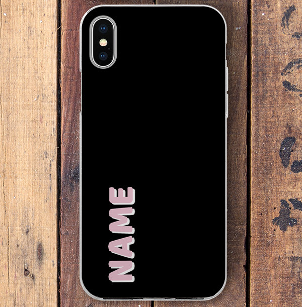 ZDISC Black iPhone Case with Large Pink Name