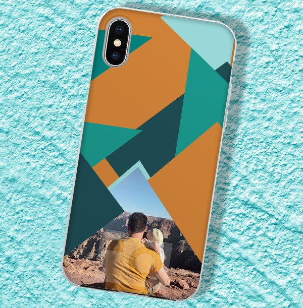 Photo and Geometric Pattern iPhone Case